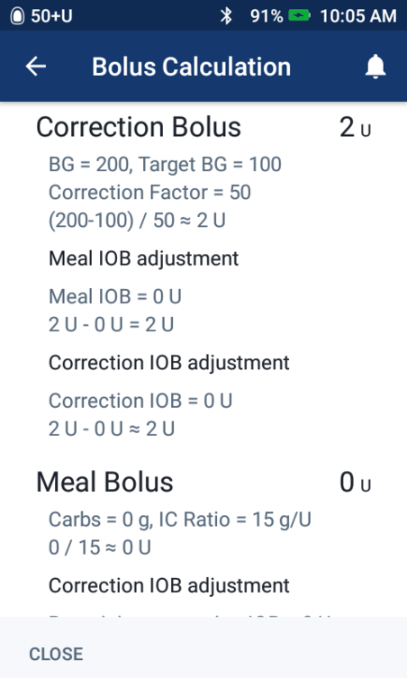 Omnipod DASH PDM Correction screenshot