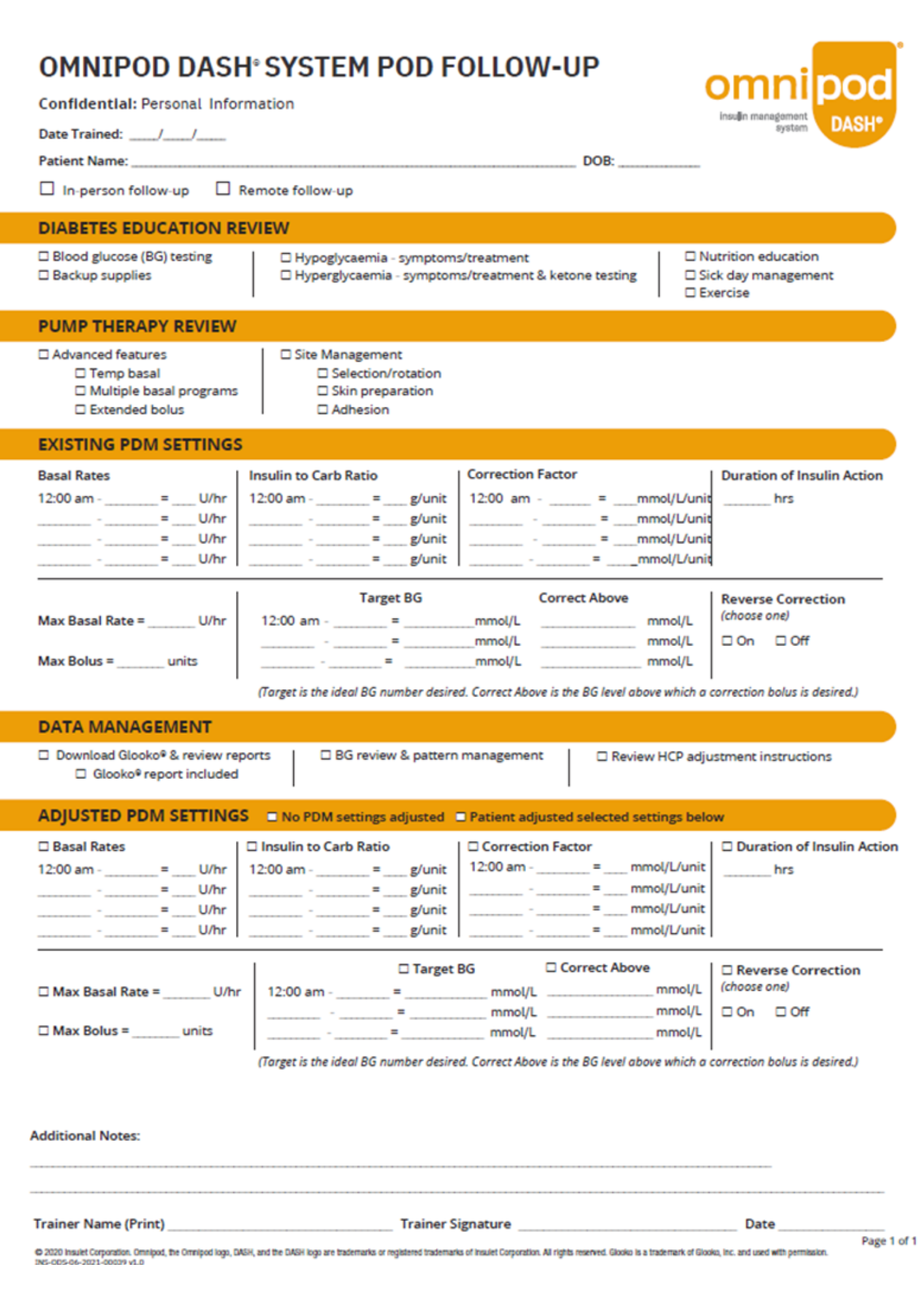 Pod Follow Up Training Checklist