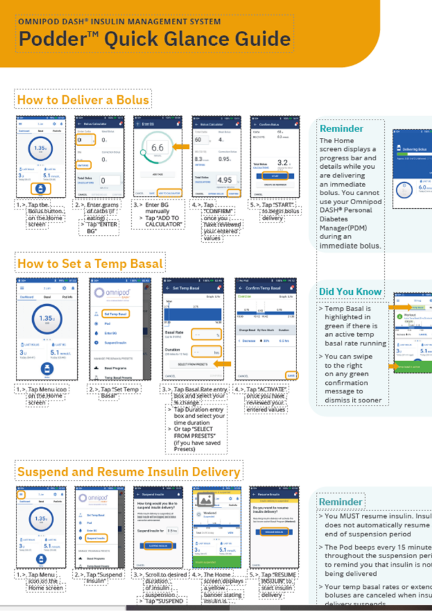 Podder Quick Glance Guide