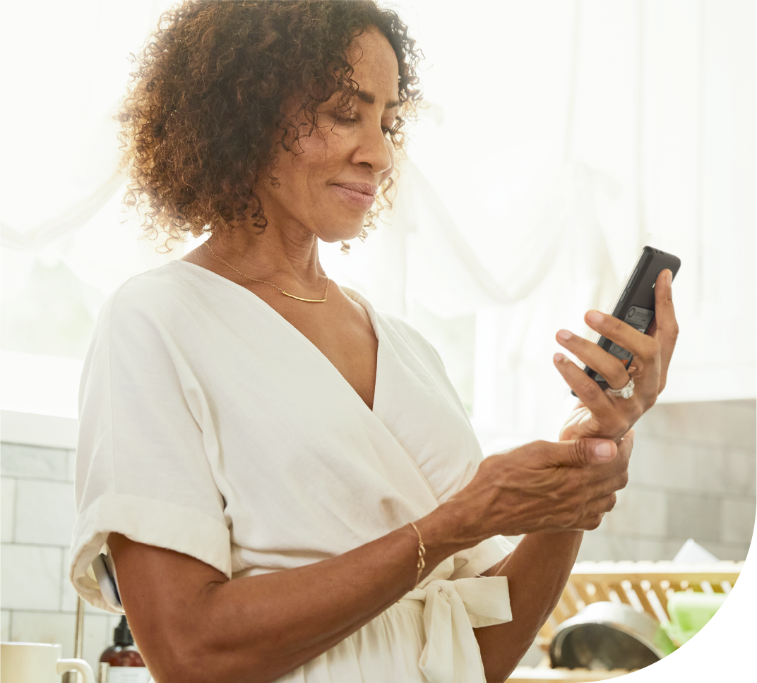 Woman with phone in her hand