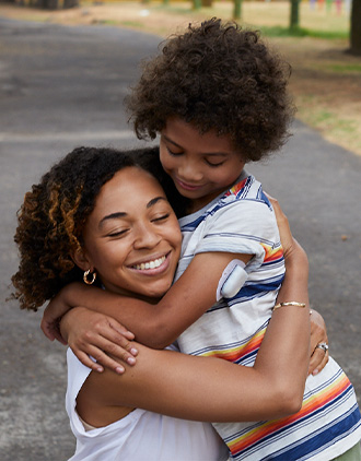mother child pod hug family