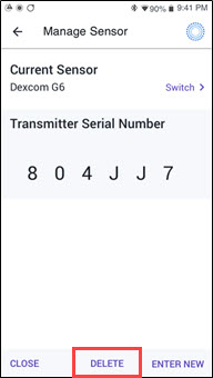 Omnipod 5 Delete Sensor