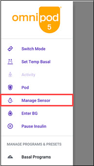 Omnipod 5 Transmitter Not Found Manage Sensor
