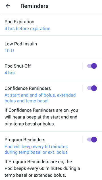 Omnipod 5 Pod Deactivating Reminders