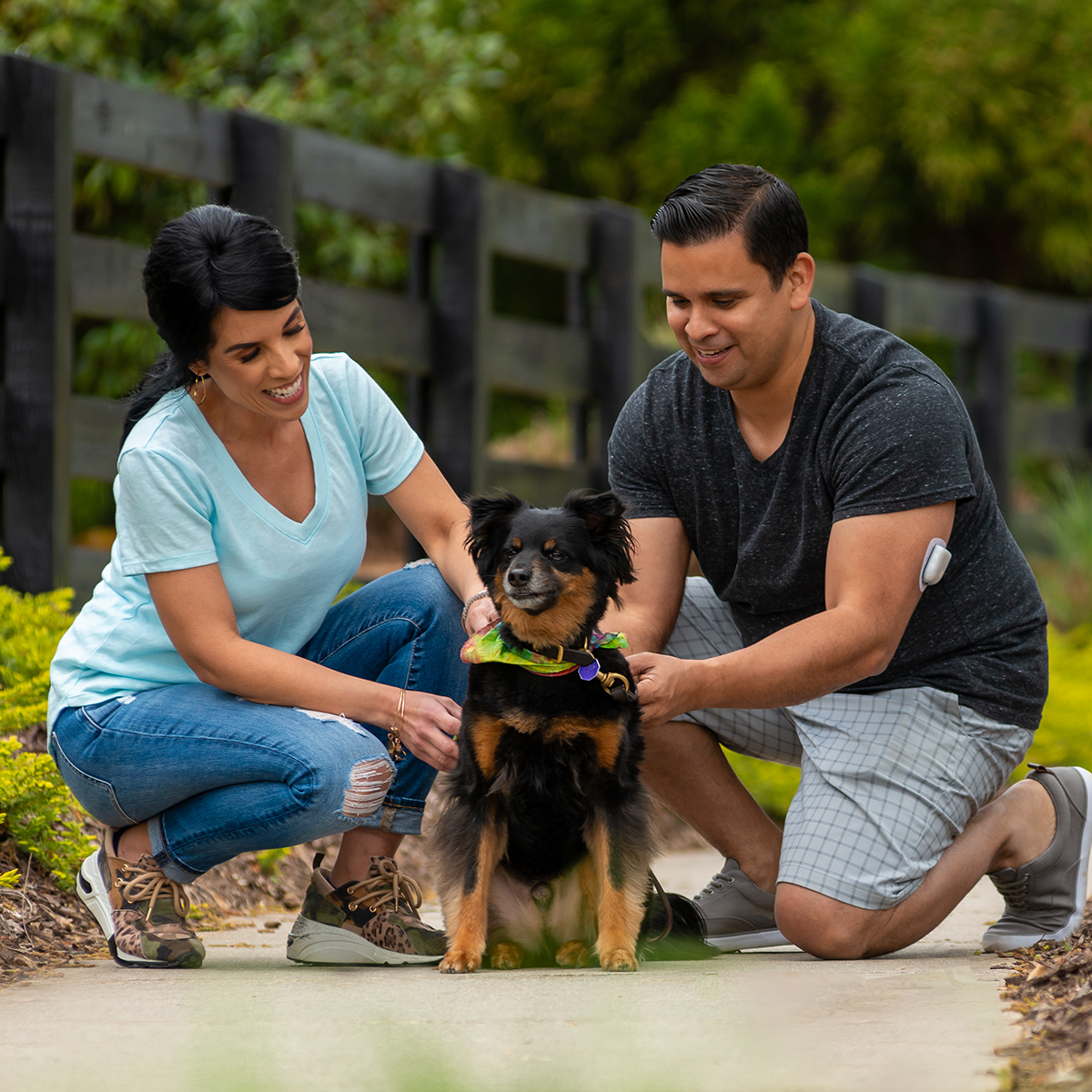 Couple with dog