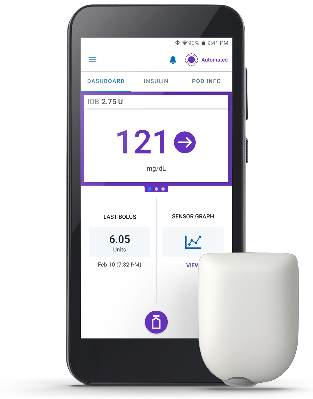 Omnipod 5 Pod right no adhesive