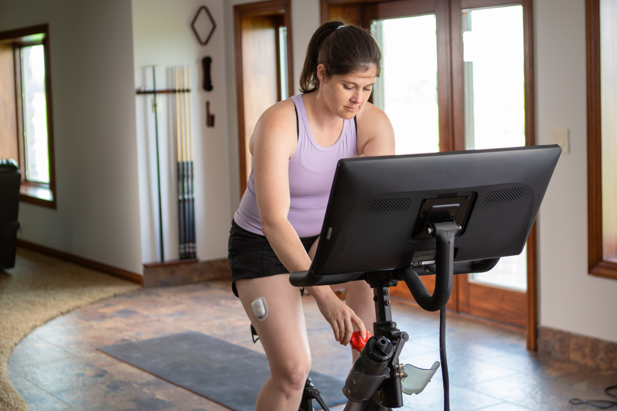 Omnipod 5 Podder Dr. Madeline Jones-Ryan, DO cycling at home