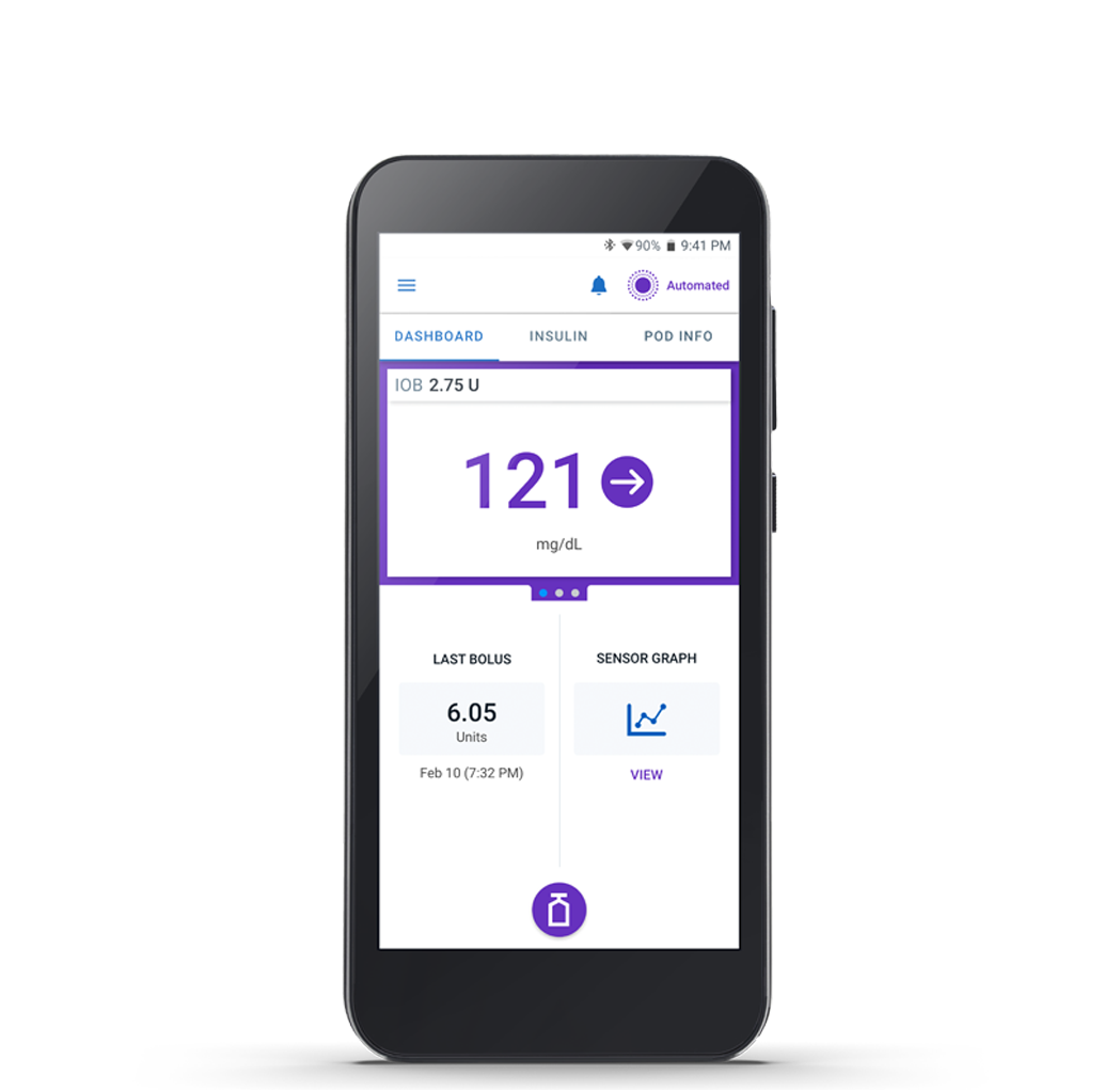 Omnipod 5 Controller on a transparent background