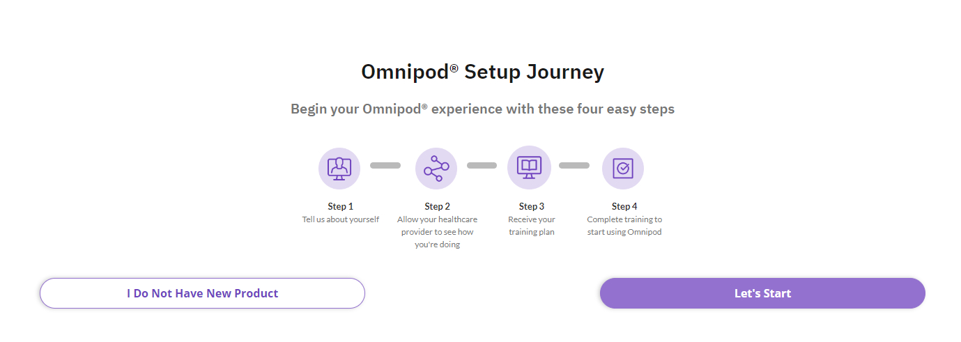 Omnipod ID: Let's Start button option