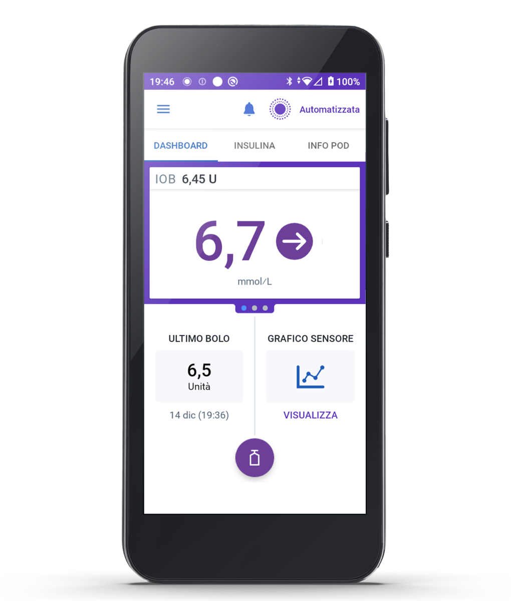 Omnipod 5 Controller in Italian using MMOL