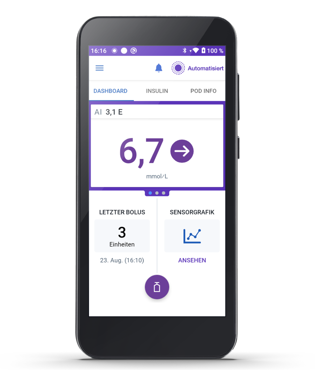 Omnipod 5 Controller in German using MMOL