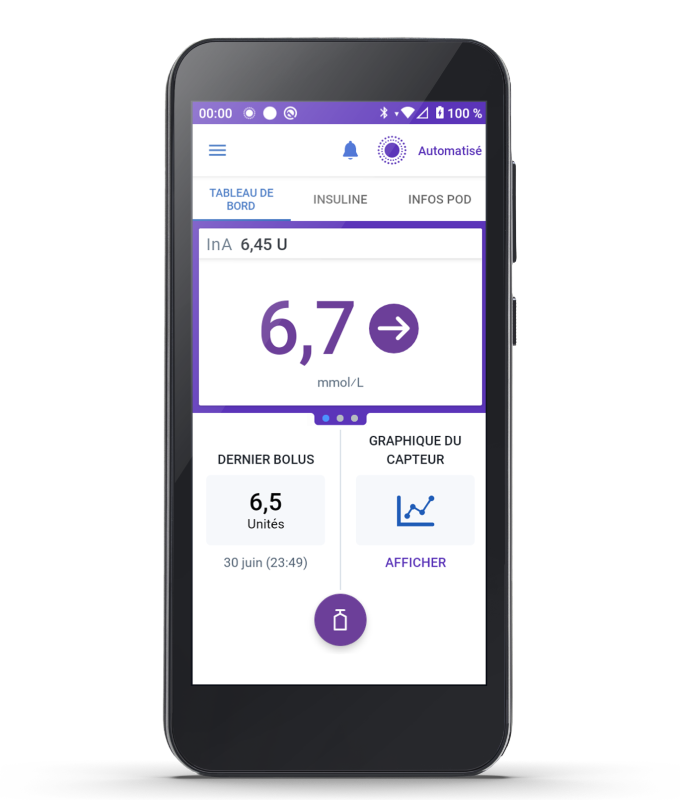 Omnipod 5 Controller in French using MMOL