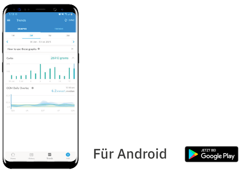 Glooko on Android in German