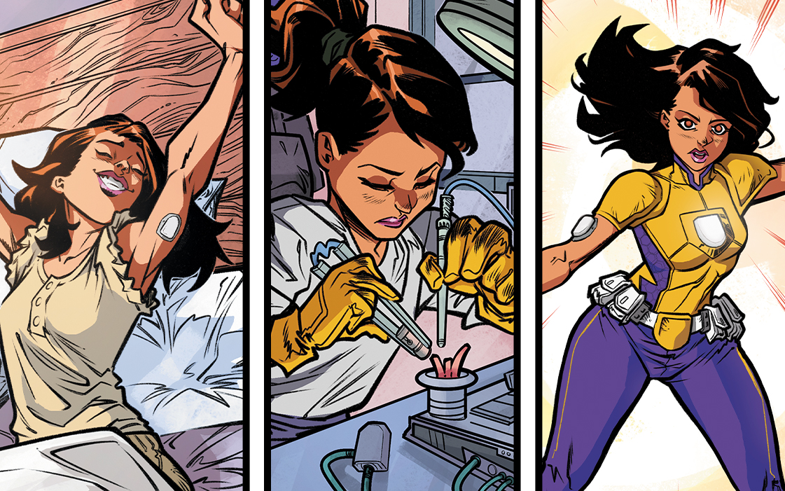 Omnipod's Marvel superhero, "Omnya," also known as, "Dyasonic".