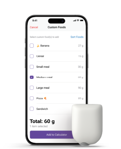Omnipod 5 with iPhone and Pod on the right with no adhesive shown