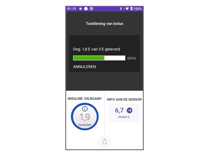 dashboard of auto delivering bolus