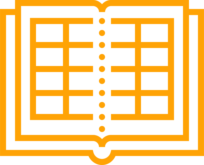 Orange icon of a log book