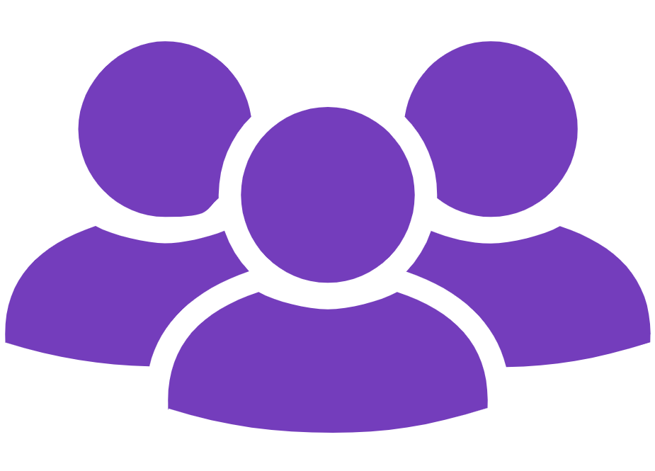 Icon of 3 people in purple