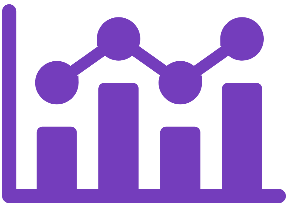 Icon of a graph in purple