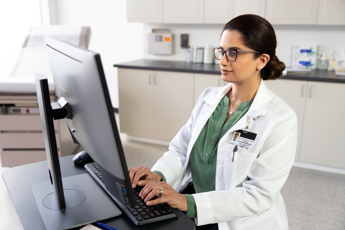 Doctor at computer