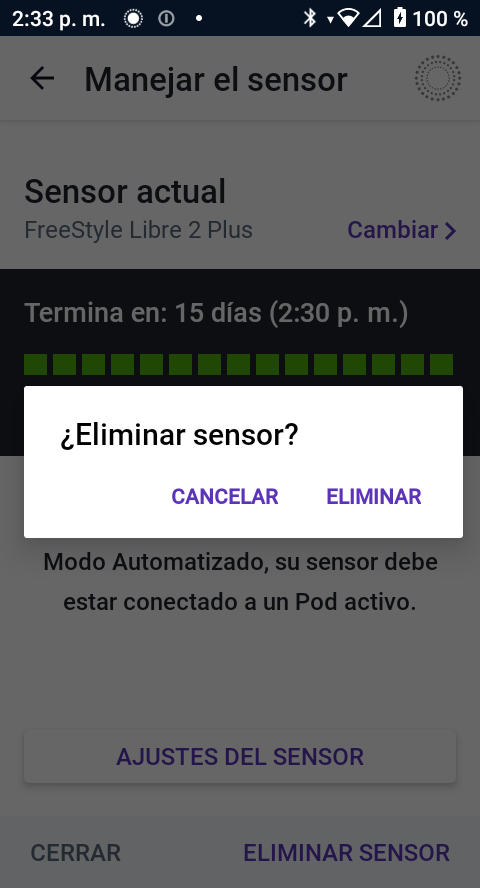 delete sensor screen