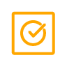 A yellow check mark in a square