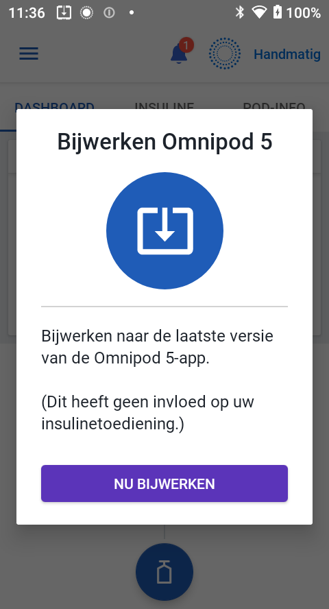 Omnipod 5 Optionele App-update screenshot