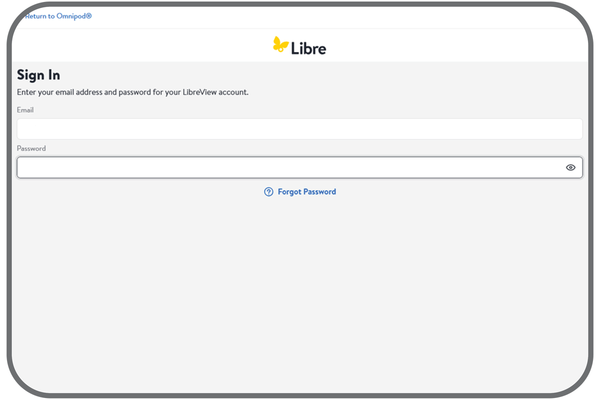 Libre Sign In screen