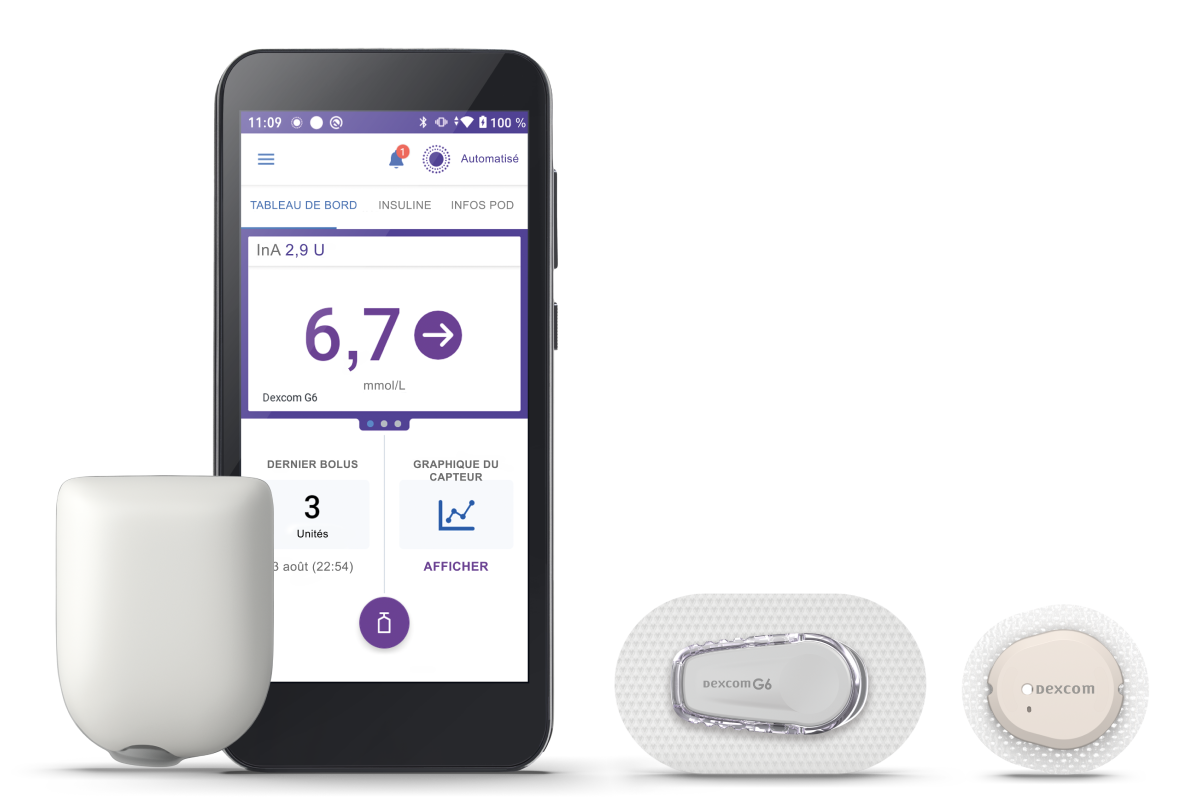 Omnipod 5 with controller and three sensors