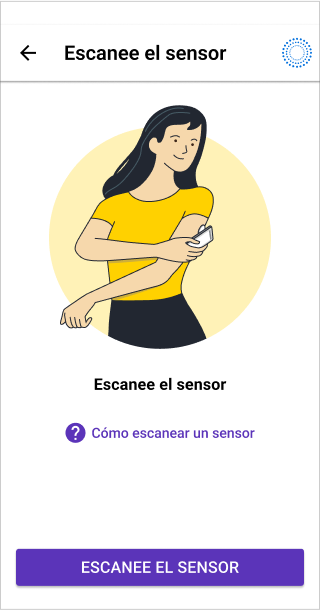 Aplicación Omnipod 5 - Escanear sensor