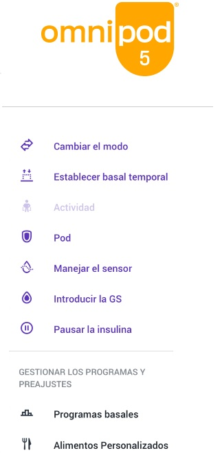 Aplicación Omnipod 5 - seleccionar FreeStyle Libre 3 Plus