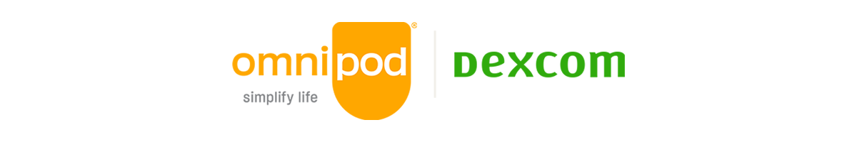 Omnipod and Dexcom logos