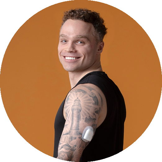 Max Domi smiling while wearing pod on arm