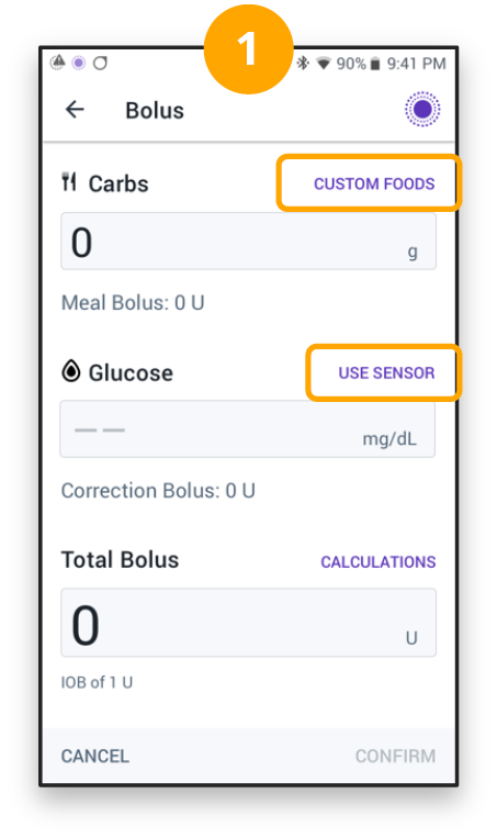 Bolus custom foods