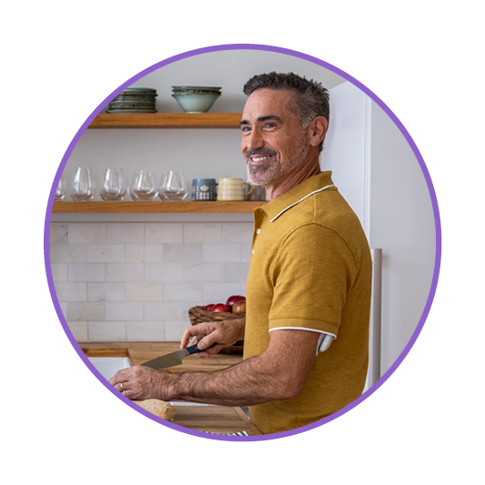Podder, preparing food in the kitchen