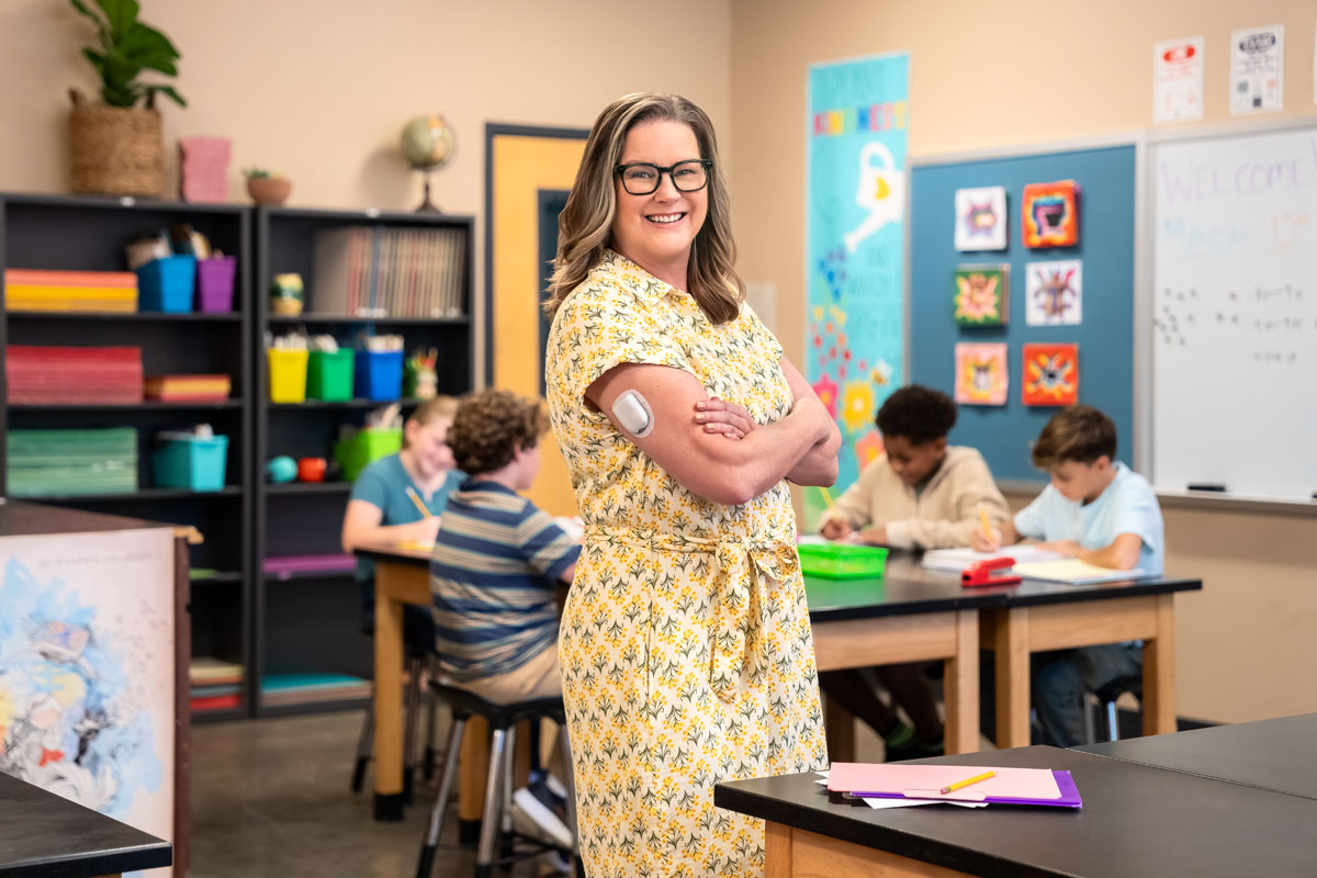teacher with kids in a classroom