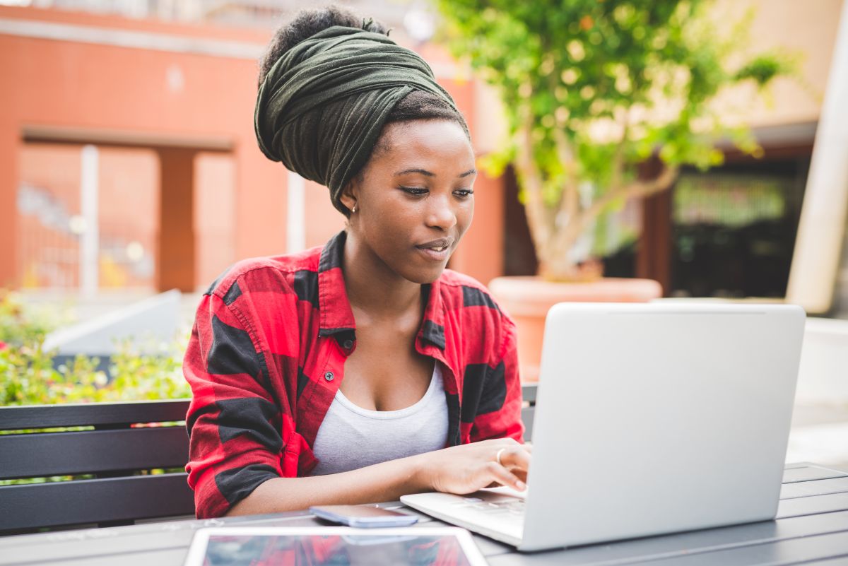 Woman on her laptop
