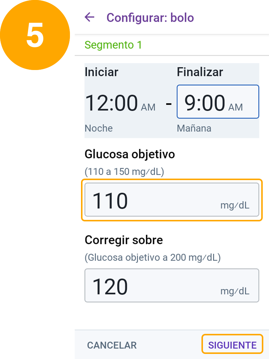 target glucose segment screen
