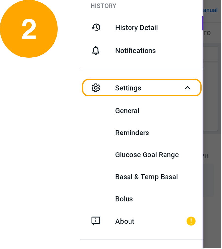 Android / Controller menu with Settings selected