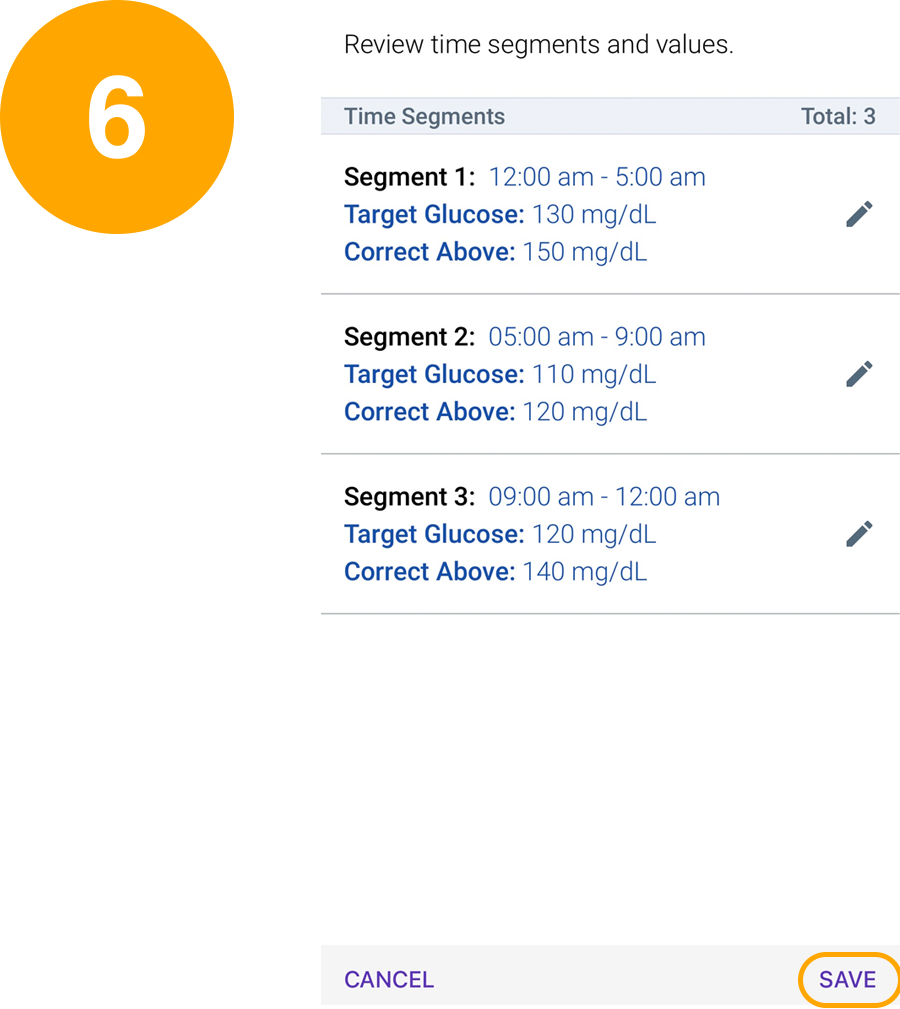 Android / Controller segments screen with Save highlighted