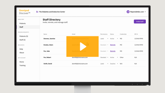 Video thumbnail for Adding and Managing Staff with Omnipod Discover